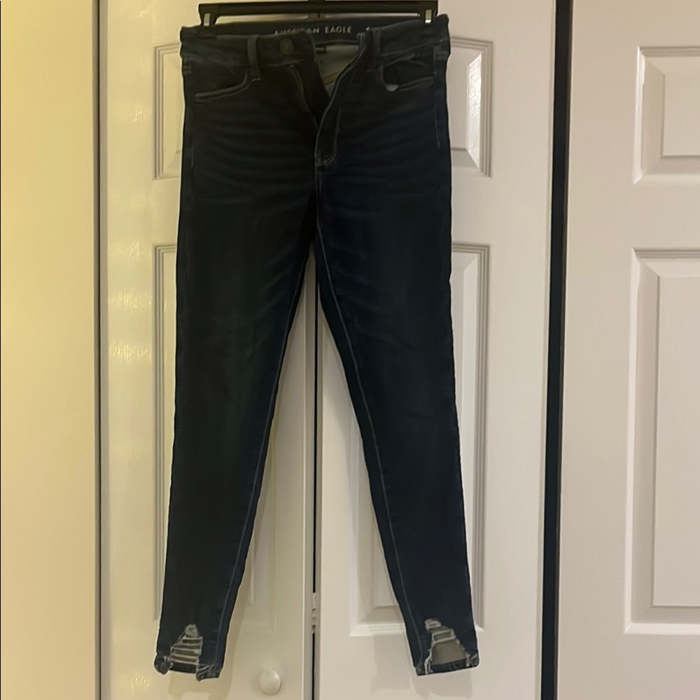 American Eagle Outfitters Blue Skinny Jeans with Tapered Leg